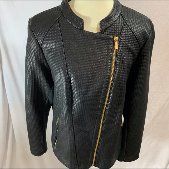 Calvin Klein Jackets & Blazers - Ladies Calvin Klein Black Jacket Gold Zippers C1